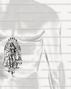 Male sternum angel tattoo stencil, cybersigilism warrior angel with sword and wings, gothic cybertribal ornamental protector.