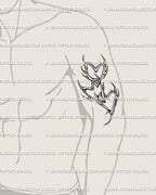 Futuristic gothic heart tattoo design shown on men’s arm placement, bold cyber chain lines with spiky symmetrical balance.