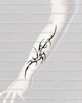 Neotribal forearm tattoo stencil in cyber sigilism style, neo gothic Y2K tribal design, hand-drawn digital download for tattoo artists.