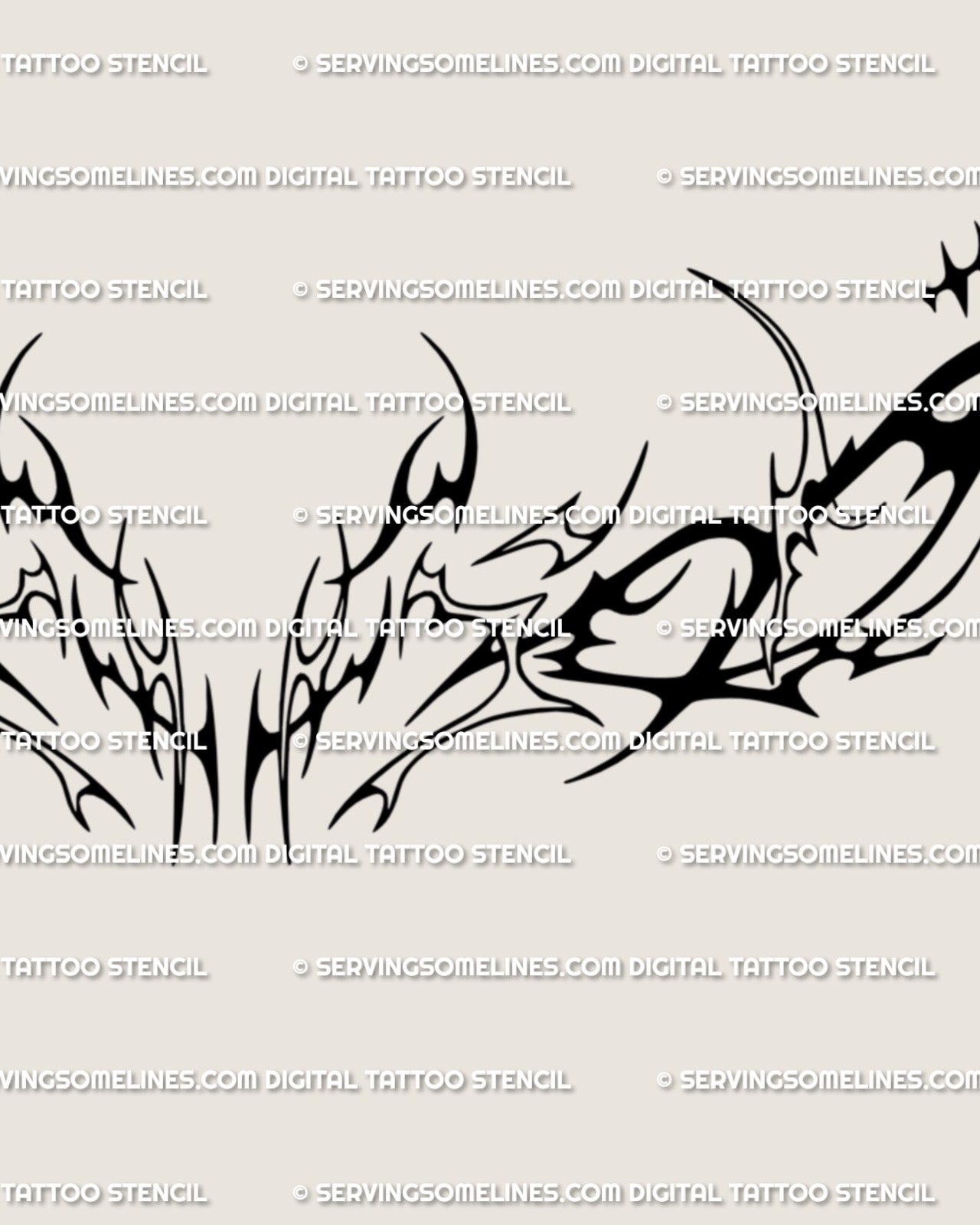 Close-up of ornamental blackwork chest tattoo, abstract tribal cybersigilism design showing balanced symmetry and crisp outline.