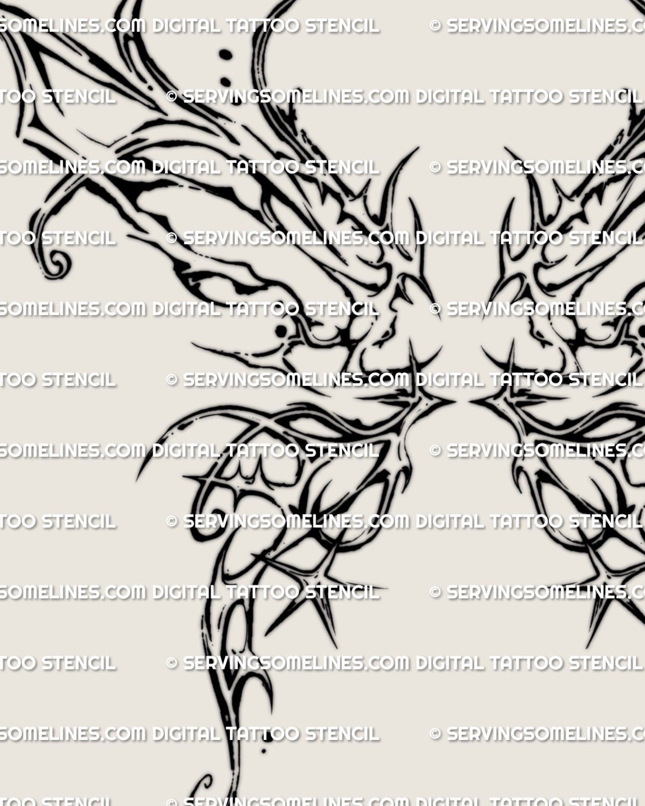 abstract fairy wing tattoo design in fine ornamental linework with magical curves and soft shaded accents drawn for upper-back placement