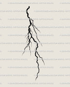 Ornamental thunderbolt tattoo design with sharp minimalist lightning flow, symbolic storm flash art blending tribal and gothic elements.