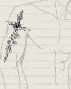 men’s upper arm tattoo mockup displaying cyber gothic rose sword with gemstone handle and thorn vines, ornamental dagger artwork on bicep