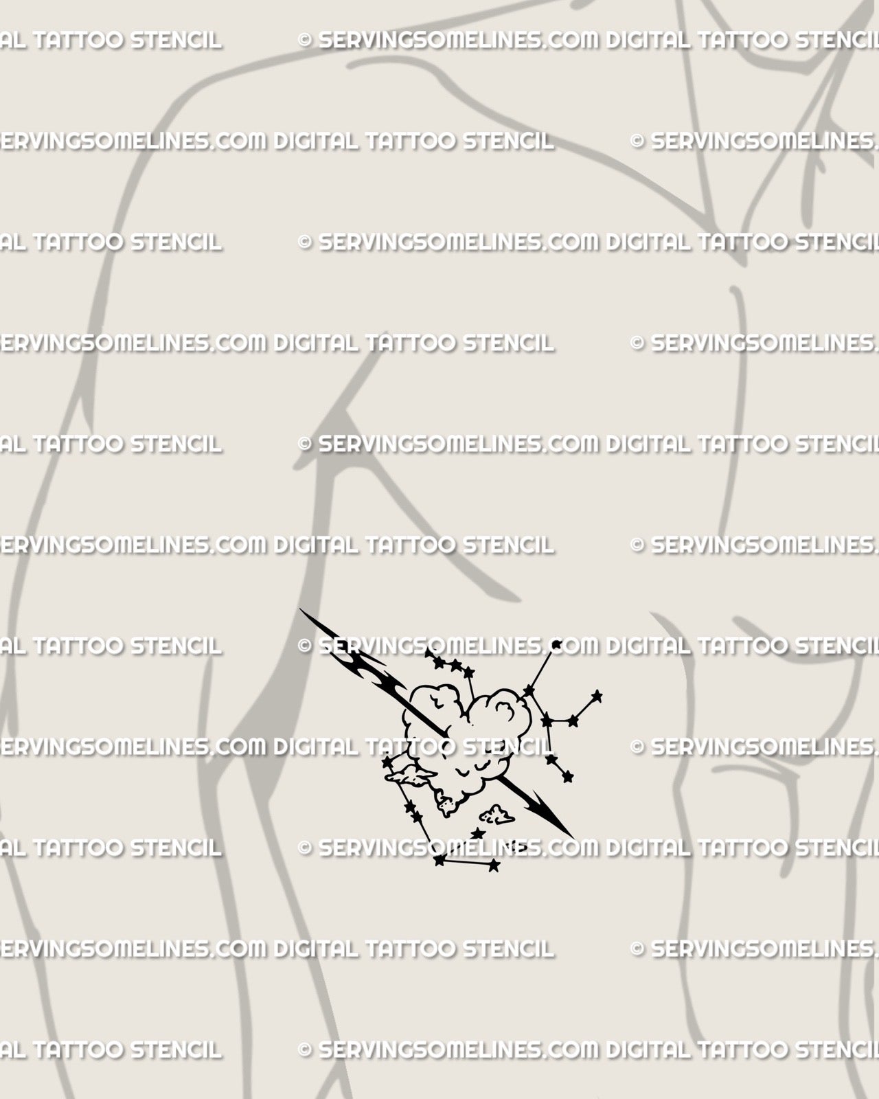 Sagittarius zodiac arrow tattoo displayed on man’s side ribs, clean hand-drawn design with heart-cloud and constellation accent.