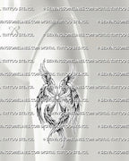 Seraphim wings tattoo displayed on women’s front thigh placement with long feather flow and radiant center