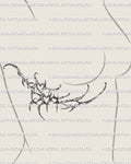 Curved cybersigilism rib cage tattoo design shown on side torso placement with abstract hearts and spiky ornamental linework in feminine style