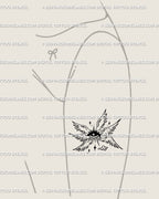 Six winged angel tattoo design shown on the thigh, a gothic angel eye stencil blending cyber sigil details with celestial symbolism for bold alternative ink.