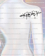 Small bleeding heart tattoo flash on back shoulder, thorn and barbed wire design for sad love symbolic minimalist tattoos.