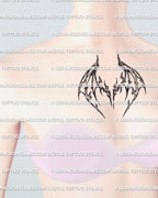Small women’s chest wing stencil example, sharp bat-wing outline with cyber cuts, compact center placement, instant file download