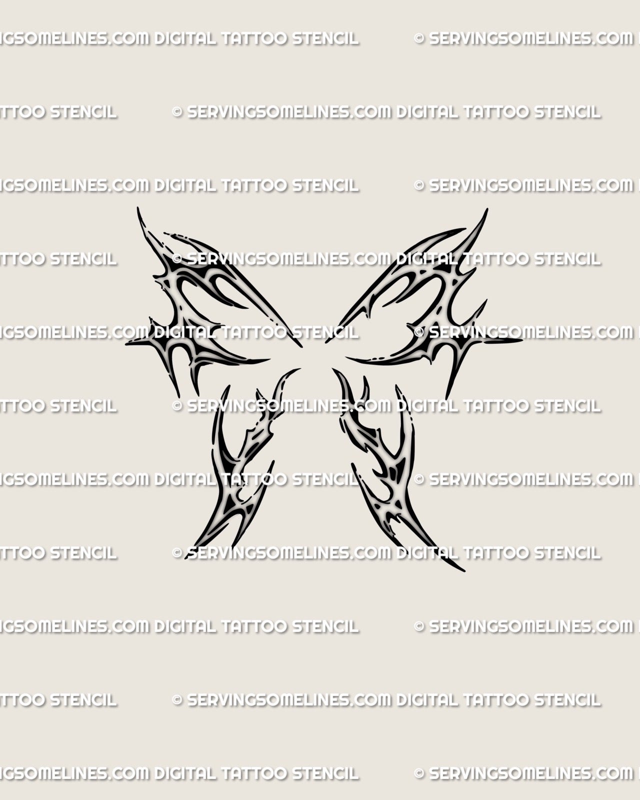 Minimal cybersigilism butterfly tattoo design, delicate fine-line pattern for feminine or abstract placements
