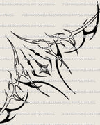 star underbust tattoo stencil design featuring radiant chest framing composition and fine symmetrical detailing