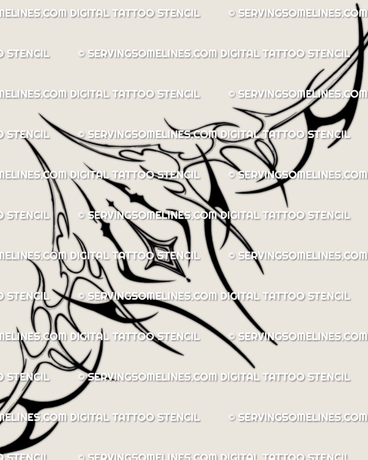 star underbust tattoo stencil design featuring radiant chest framing composition and fine symmetrical detailing