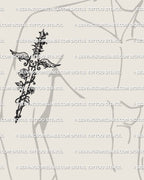 Sticker style tattoo stencil dagger shown on mens arm placement example, collage style linework, instant download.