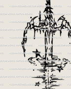 Surreal sword with wave inspired lines shown as a clean digital preview for people who like minimal abstract blade concepts