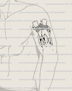 Shown on male arm placement as tied witch hands gothic tattoo design, minimal horror-style linework for dark tattoo lovers.