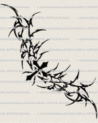Tribal cross lower back tattoo stencil design with a bold center cross, heavy neotribal framing, and wide lower back spread