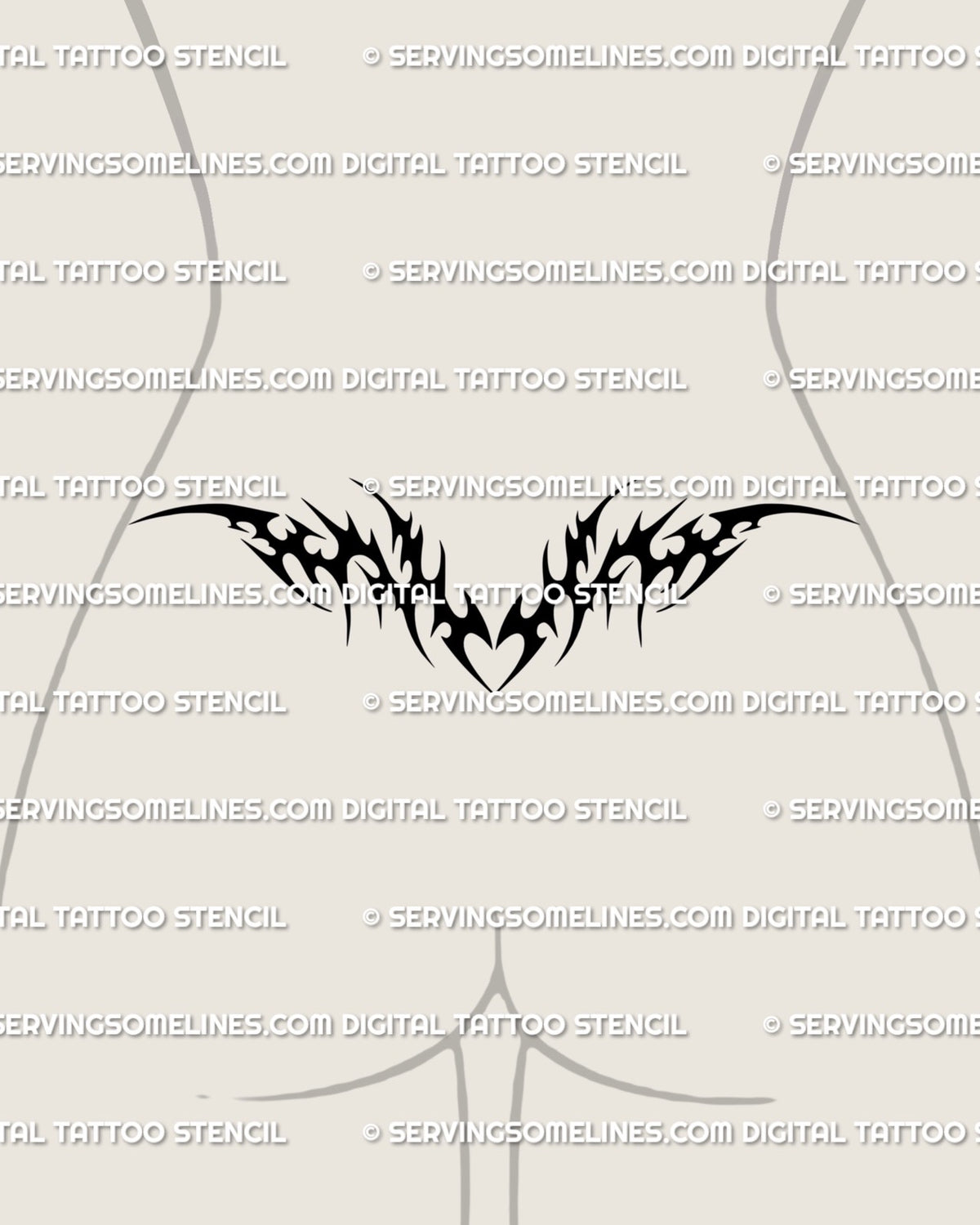 Black Tribal Lower Back Tattoo Stencil Download – ServingSomeLines