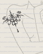 Celestial cybersigil pendant tattoo stencil placed on a woman’s arm with moon and star elements displayed in a clean line placement view